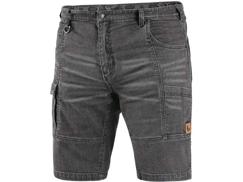 Kraťasy jeans CXS MURET, pánské, šedo-černá, vel. 54